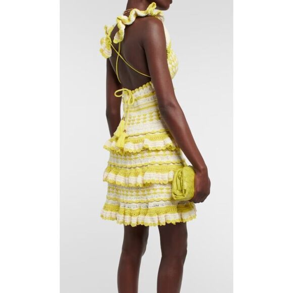 Zimmermann Halcyon Crochet Cotton Mini Dress Sz. 1 (US S) - Picture 2 of 10